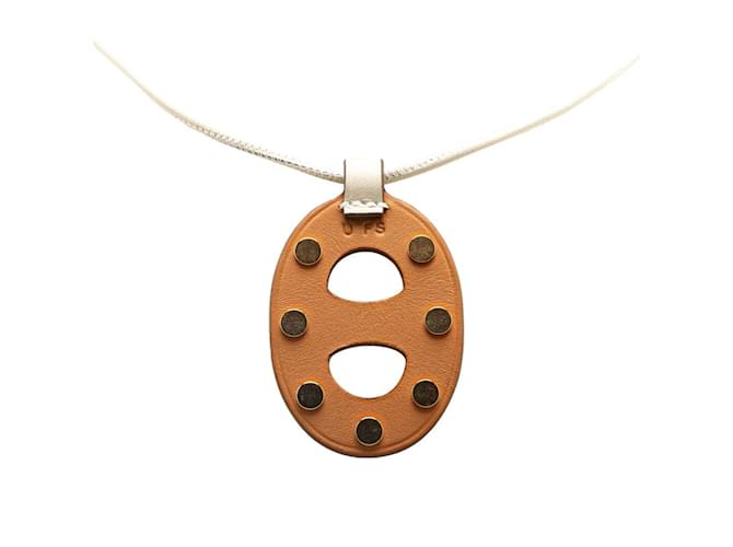 Colar Stud Chaine d'Ancre PM da Hermès Marrom Bege 