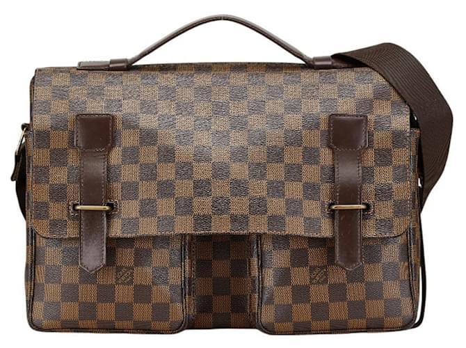 Louis Vuitton Damier Broadway Handbag Brown Leather Plastic  ref.2333584