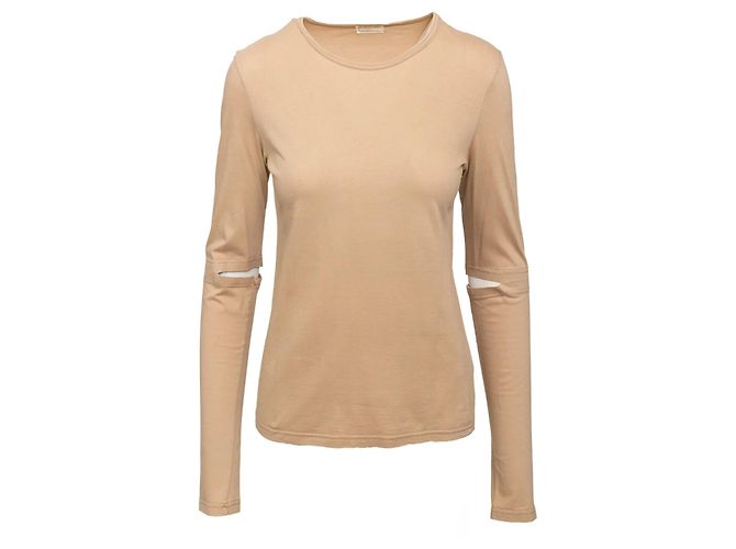 Camiseta con corte en el codo Helmut Lang Beige