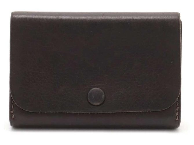 Funda de tarjeta de cuero Hermès MC2 Newton Castaño Marrón oscuro