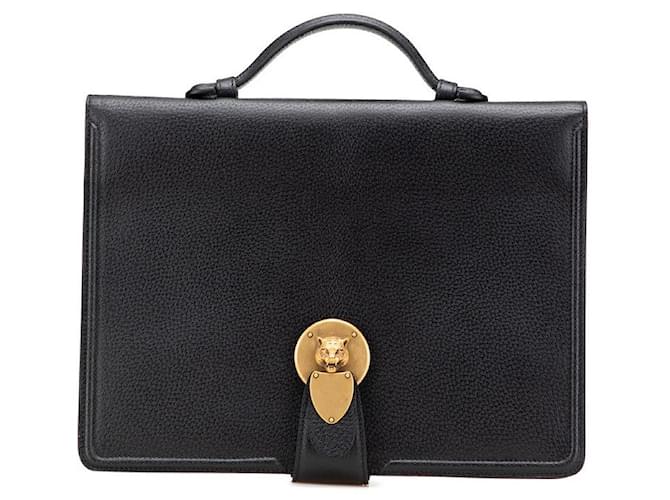 Gucci Cathead Leather Briefcase Black  ref.2334805