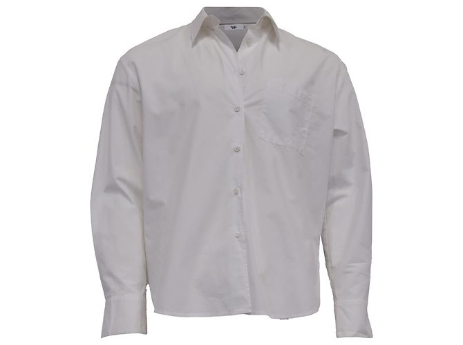 Autre Marque La camicia lunga con schiena Frankie Shop in cotone bianco Crudo