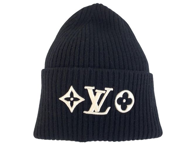 Louis Vuitton LV Headline Monogram Wool Beanie Black