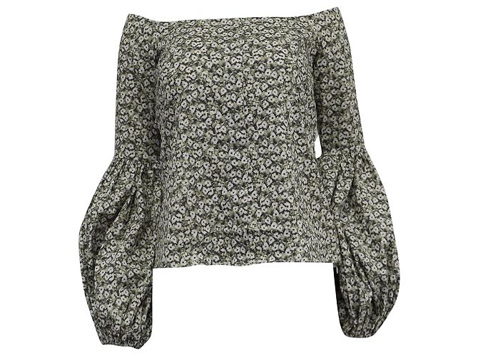 Autre Marque Blusa Gisele off shoulder em algodão estampado floral da Caroline Constas