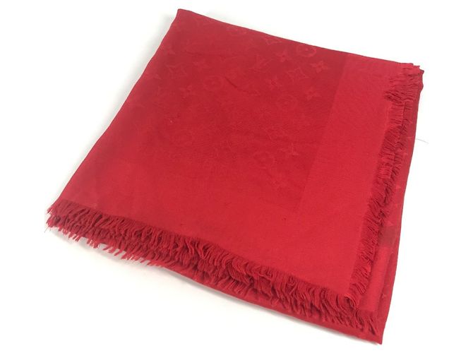 Großer Mode-Accessoire Schal mit Louis Vuitton Monogramm Rot