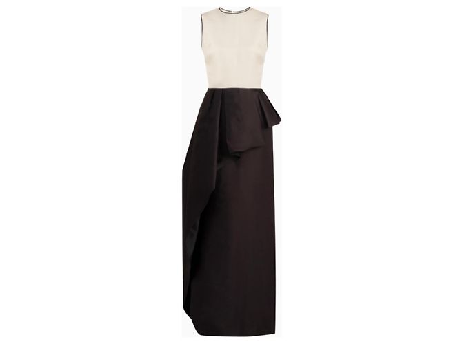Dior Schwarz-Weiße Satinrobe