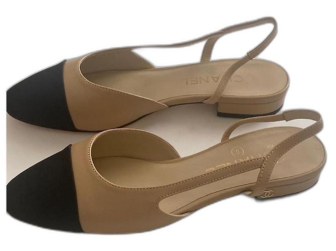 Chanel Slingbacks Beige
