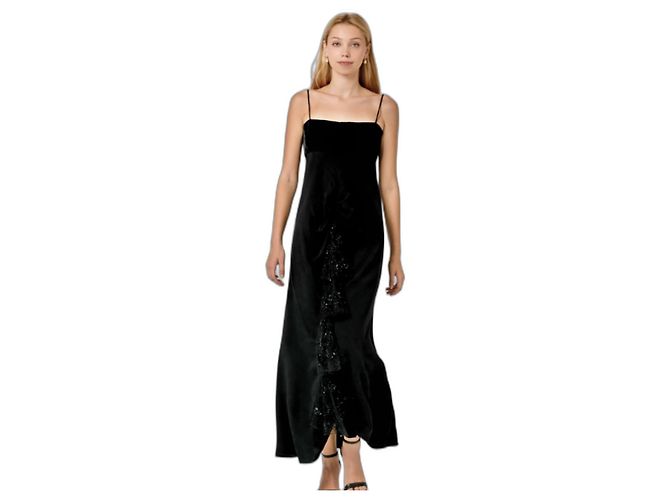 Valentino Schwarzes Kleid mit Rüschen
