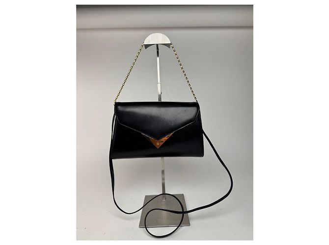 Vintage Givenchy 2-Wege-Ledertasche Schwarz