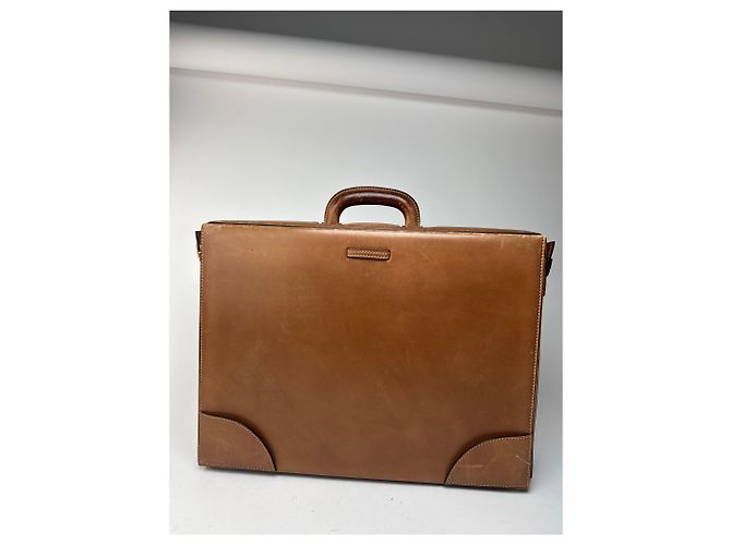 Maleta de cuero vintage Gucci marrón Camello