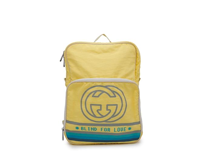 Gucci Interlocking G Nylon Backpack Yellow  ref.2337400