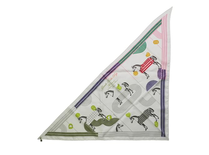 Hermès Hermes Scarf Triangle Garde Robe Pop Silk 2022 White Multiple colors  ref.2337415