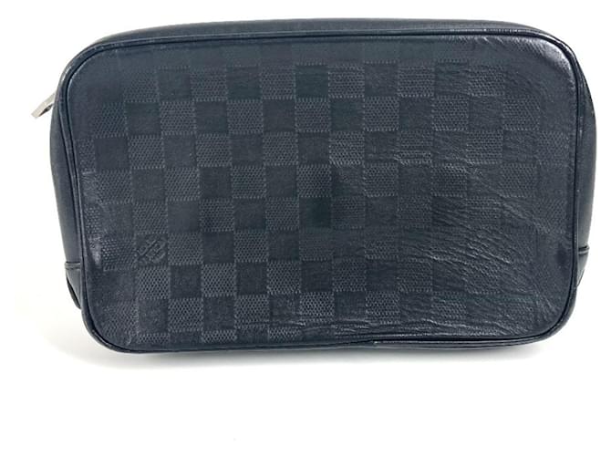 Louis Vuitton Damier Infini Clutch Bag Black Cloth  ref.2337718