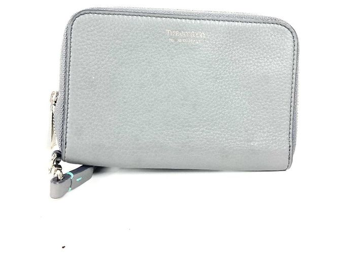 Tiffany & Co Estuche de tarjetas de visita de cuero Tiffany Castaño