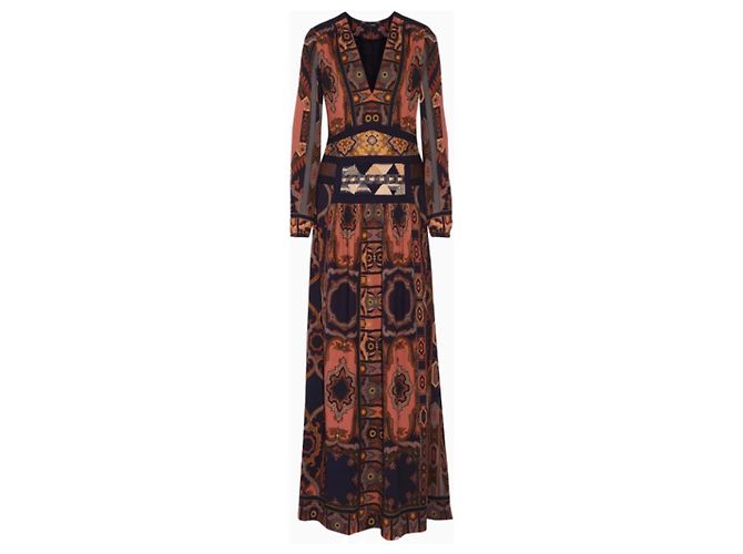 Etro Böhmisches Wandteppichkleid Braun Rot