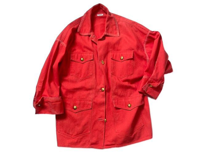 Chanel Jacket Red Cotton