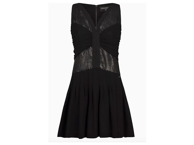 Chanel Schwarzes Mini Cocktailkleid