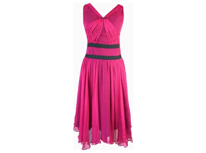 Chloé Himbeer-Chiffonkleid Pink