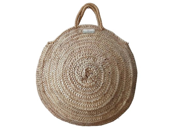 Autre Marque Bolso Rotondo de paja beige