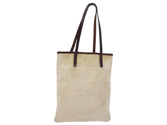 FENDI Zucca Canvas Handtasche Beige Braun Auth ti3258