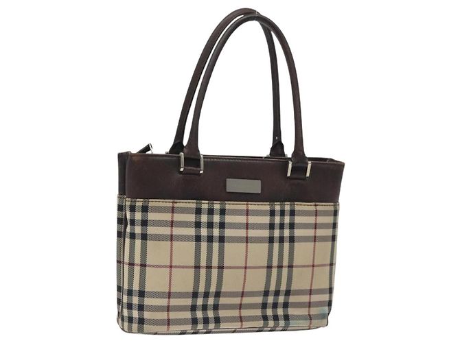 BURBERRY Nova Check Handtasche aus Canvas Beige Auth BA3554