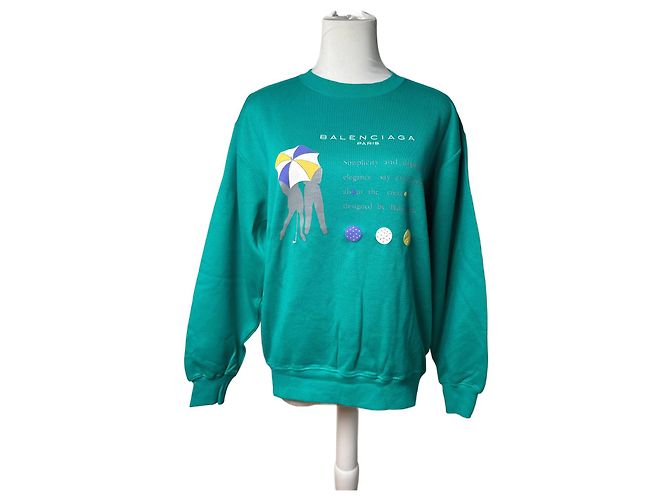 Pull vintage Balenciaga vert bleu Turquoise
