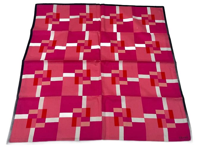 Céline Vintage Celine Schal pink rot weiß