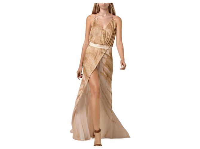 Roberto Cavalli Sirena Dorée Kleid Beige