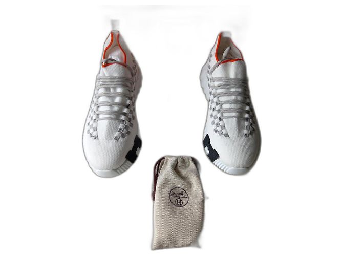 Hermès Mesh Slip-On Sneakers White
