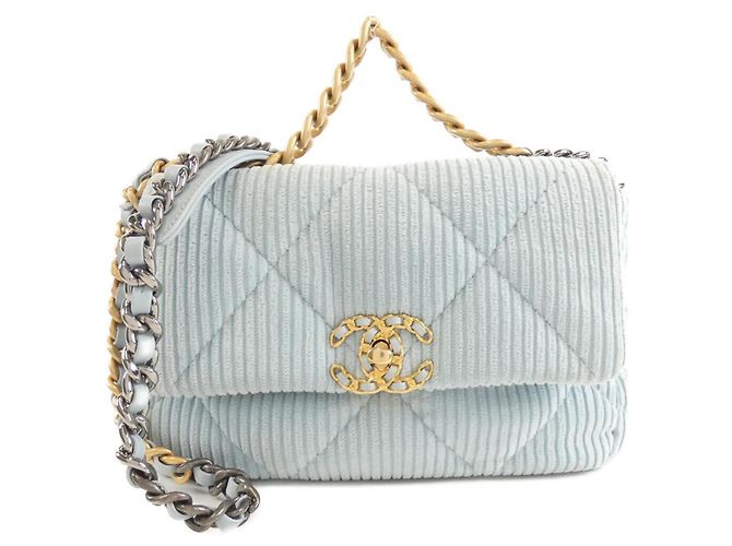 Borsa a Spalla Chanel 19 AS1160 Blu chiaro