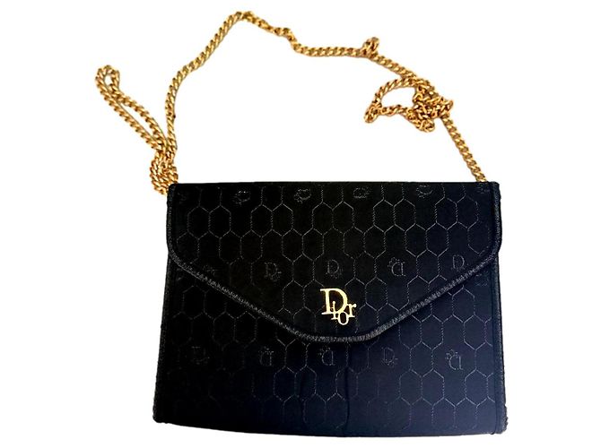 Clutch Christian Dior in tessuto nero
