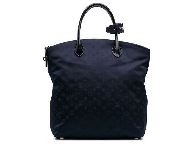 Louis Vuitton Monograma Azul Nylon Desejo Lockit Vertical MM Azul marinho