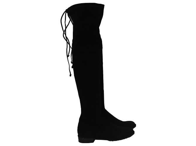 Bottes Over-The-Knee Lowland de Stuart Weitzman en Suède Noire