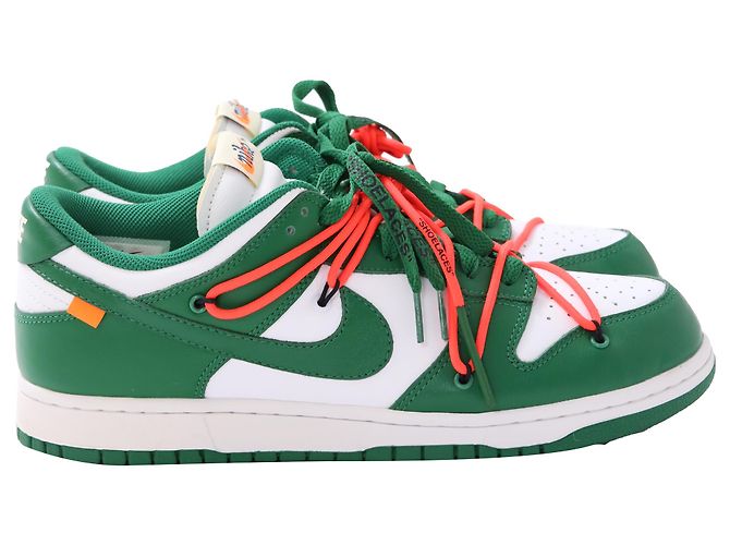 Nike x Off-White Dunk Low Sneakers aus grünem Leder