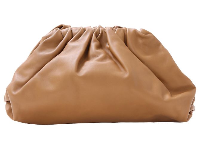 Clutch Bottega Veneta em couro marrom Vermelho