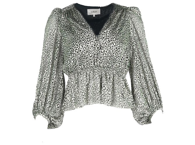 Ba&sh Caitlin Printed Blouse in Animal Print Polyester