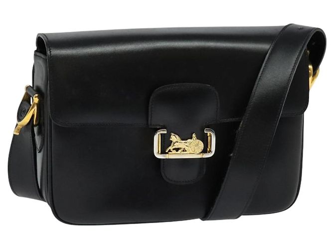 Céline CELINE Borsa a Spalla Sulky in Pelle Nera e Oro Auth 130625 Nero D'oro