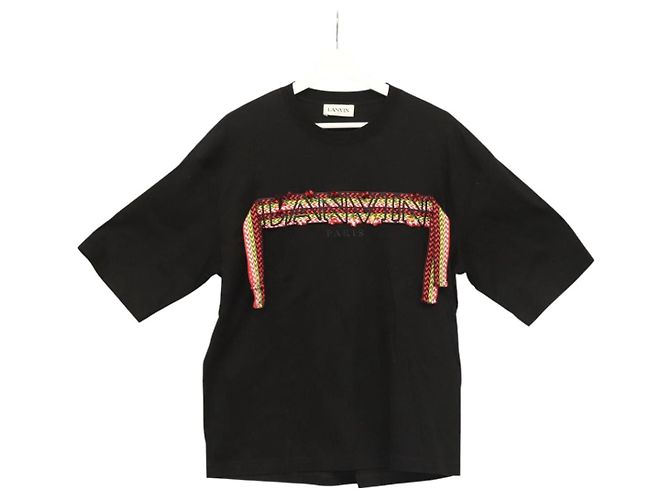 T-shirt in cotone nero LANVIN Auth ym010M