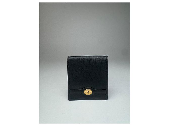 Portafoglio in pelle vintage Dior nero
