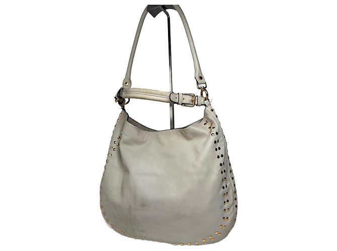 Bolso 2Way de ante con tachuelas vintage Marni blanco