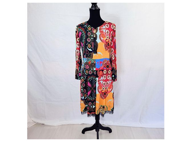 Roberto Cavalli Vestido de verano con estampado Cavalli Class Multicolor
