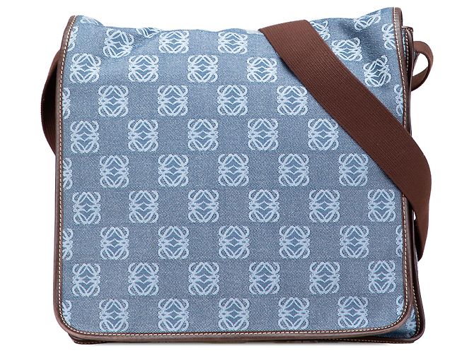 LOEWE Borsa a tracolla in denim Anagram blu