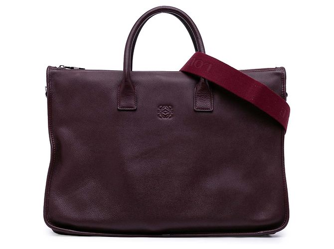 LOEWE Pasta Toledo em couro vermelho com anagrama