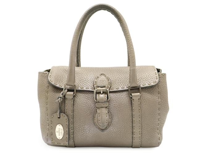 Sac à main Fendi Selleria Mini Linda Cuir Noir Doré  ref.2343363