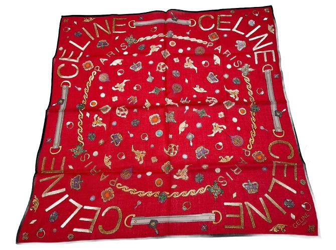 Céline Sciarpa vintage Crline rossa Rosso