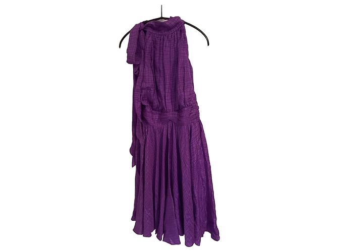 Vestido Milly de seda gola halter roxo Roxo escuro