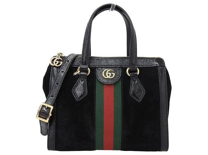 Gucci Ophidia Wildleder-Handtasche schwarz