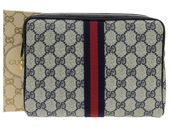 Pochette Gucci Sherry Line Marine Bleu Bleu Marine