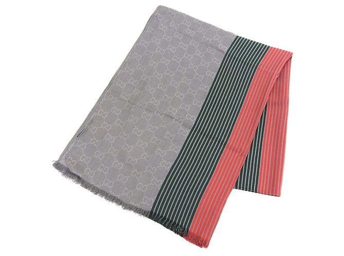 Cachecol de algodão e seda com padrão GG da Gucci Roxo