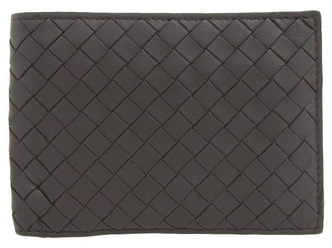 Bottega Veneta Leder Bifold Geldbörse Dunkelbraun